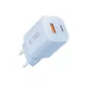 TECH-PROTECT NCM33 Φορτιστής δικτύου 2 θυρών PD 33W / QC3.0 μπεμπέ μπλε