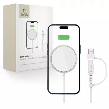 Tech-Protect QI15W-A44 MagSafe ασύρματος φορτιστής λευκός
