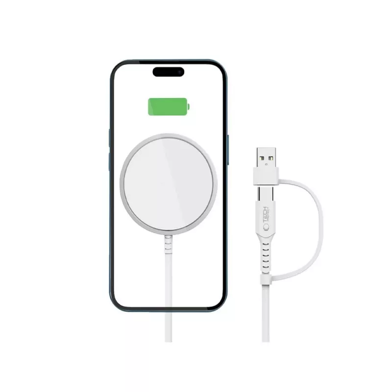 Tech-Protect QI15W-A44 MagSafe ασύρματος φορτιστής λευκός