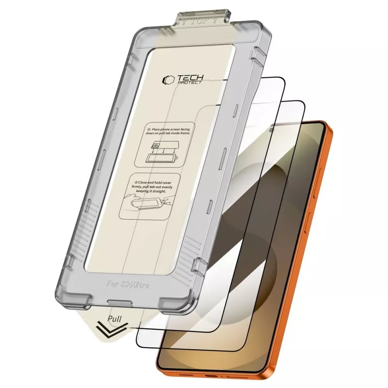 Tempered Glass προστασία οθόνης TECH-PROTECT Quick Set+ 2-Pack για Samsung Galaxy S26 Ultra μαύρο