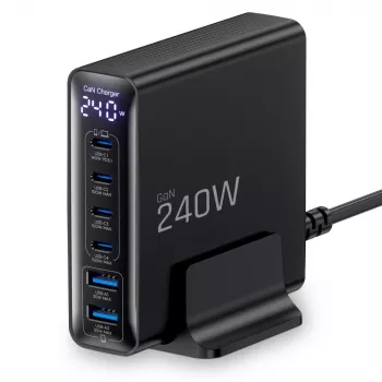 TECH-PROTECT DC240W-GAN 6-Port επιτραπέζιος φορτιστής PD 240W / QC3.0 μαύρος