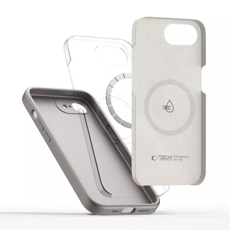 Tech-Protect Silicone MagSafe Θήκη για Apple iPhone 16E / 17E, Γκρι πέτρας