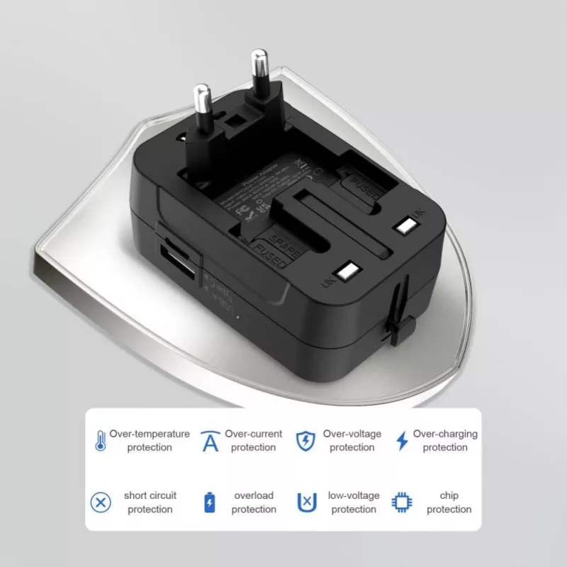 TECH-PROTECT TA300 Ταξιδιωτικός Αντάπτορας EU / UK / US / AU Μαύρο