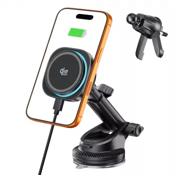TECH-PROTECT V20 ARCTICBOOST Μαγνητική MagSafe Βάση Αυτοκινήτου Ταμπλό & Αεραγωγού Ασύρματος Φορτιστής 25W Qi2.2 Μαύρο