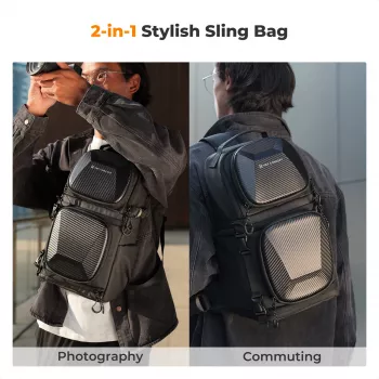 K&F Concept Sling Camera Bag 10L Crossbody Θήκη κάμερας DSLR Μαύρη KF13.176