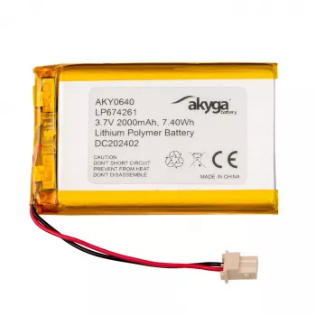Akyga AKY0640 LP674261 Μπαταρία Li-Po 3,7 V 2000 mAh, PCM, Molex 5264 2-πολικό, 50 mm