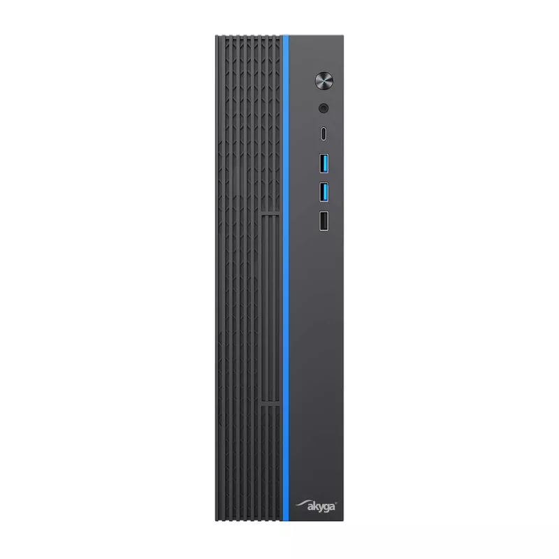 Akyga AK-302-01BL Κουτί SFF-PC, Micro-ATX / Mini-ITX, USB-C + 2x USB 3.0 + USB 2.0, χωρίς τροφοδοτικό, μαύρο
