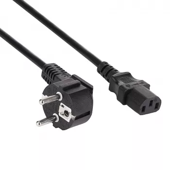 Akyga AK-PC-08S Καλώδιο τροφοδοσίας CEE 7/7 (Schuko) σε IEC C13, 3 x 1,5 mm² χαλκός, 10 m, μαύρο