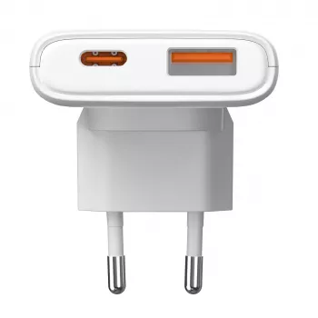 Akyga AK-CH-31 Επίπεδος φορτιστής GaN USB 65 W, USB-C PD + USB-A, Λευκό