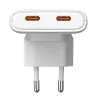 Akyga AK-CH-32 Επίπεδος φορτιστής GaN USB-C 65 W, 2 x USB-C PD, Λευκό