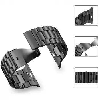 Tech-Protect Stainless Steel Link Bracelet για Apple Watch 4/5/6/7/8/9/SE/Ultra 1/2 (42/44/45/49mm) Black