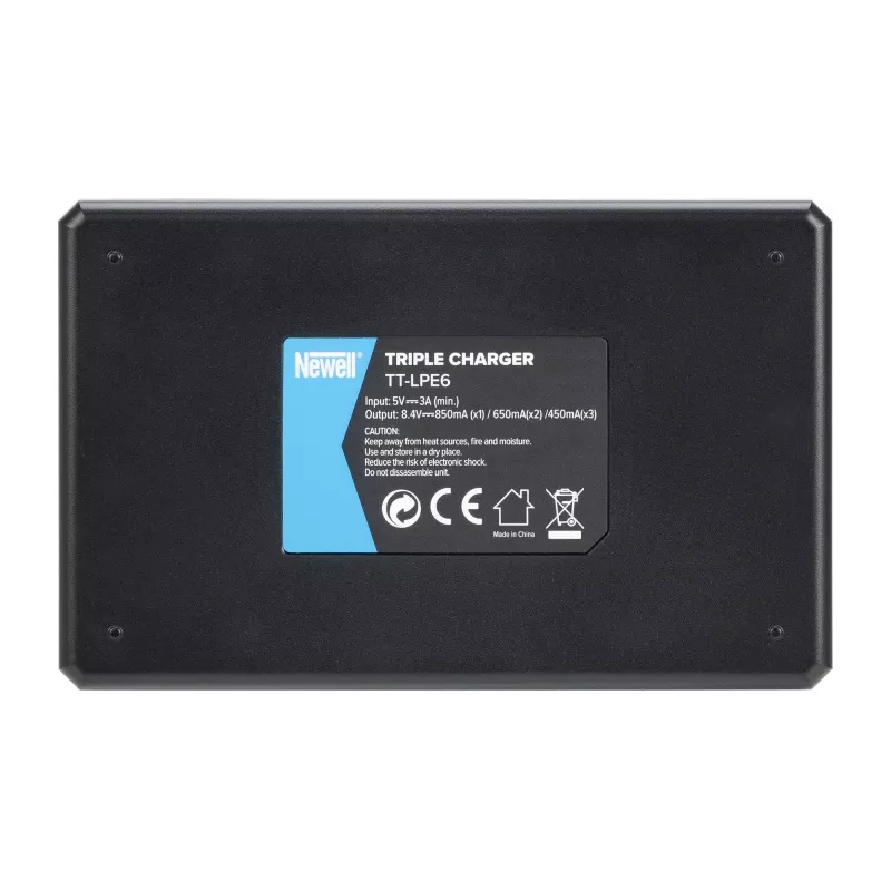 Newell TT-USB-C Τριπλός Φορτιστής για Μπαταρίες Canon LP-E6