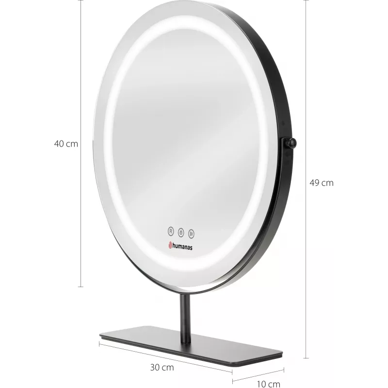 Humanas HS-HM Scarlet LED καθρέφτης μακιγιάζ, Μαύρο