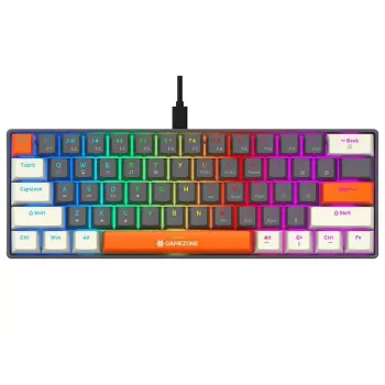 Tracer GameZone Claws 61 Ενσύρματο μηχανικό πληκτρολόγιο gaming, 60% Layout, Μπλε διακόπτες, RGB Backlighting, Γκρι