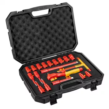 NEO TOOLS Σετ μονωμένων καρυδακιών 1000V, 19 τεμ., υποδοχή 1/2 ίντσες, χάλυβας χρωμίου-βαναδίου, πιστοποιημένο VDE
