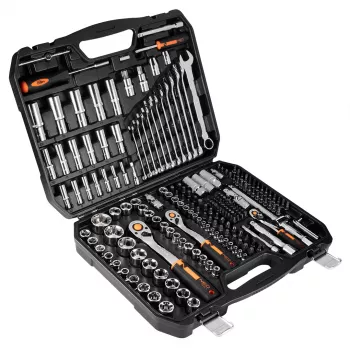 NEO TOOLS Σετ καρυδακιών 1/4 ίντσες, 3/8 ίντσες, 1/2 ίντσες, 219 τεμ., χάλυβας χρωμίου-βαναδίου