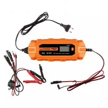 NEO TOOLS Αυτόματος φορτιστής 10A/160W, 3-200Ah, για μπαταρίες μολύβδου-οξέος / AGM / GEL