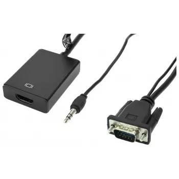 Accura Μετατροπέας βίντεο & ήχου VGA + Minijack σε HDMI 0,2m