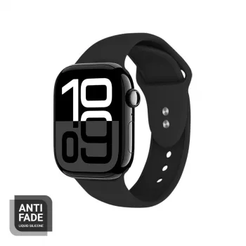 Crong Liquid Silicone Λουράκι για Apple Watch 38/40/41/42 mm (Μαύρο)