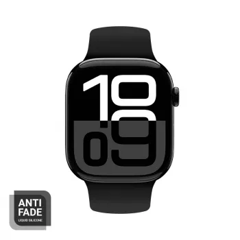 Crong Liquid Silicone Λουράκι για Apple Watch 38/40/41/42 mm (Μαύρο)