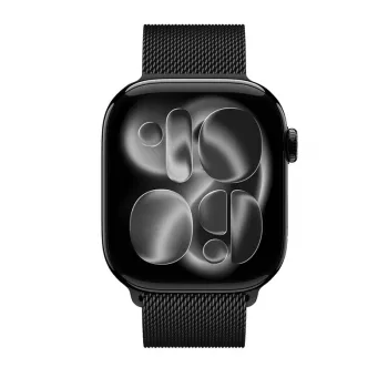 Crong Milano Steel Ανοξείδωτο μεταλλικό λουράκι Milanese Loop για Apple Watch 38/40/41/42 mm (Μαύρο)