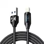 Wozinsky WUALC2 Καλώδιο USB-A σε Lightning με ένδειξη LED, 2,4 A, 2 m, Μαύρο