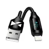 Wozinsky WUALC2 Καλώδιο USB-A σε Lightning με ένδειξη LED, 2,4 A, 2 m, Μαύρο