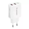 Wozinsky CWCUCW 30W Φορτιστής τοίχου USB-C / 2 x USB-A - Λευκό