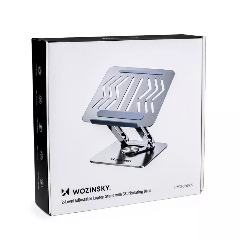 Wozinsky Βάση laptop 360° ασημί με βάση κινητού