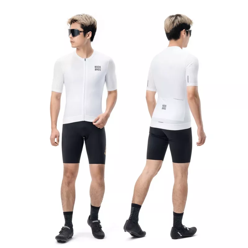 ROCKBROS ποδηλατικό jersey 15200025 κοντομάνικο μέγεθος S - λευκό
