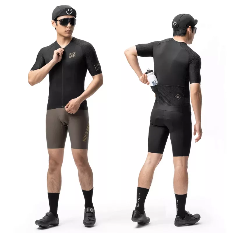 ROCKBROS Diamond κοντομάνικο ποδηλατικό jersey M - μαύρο