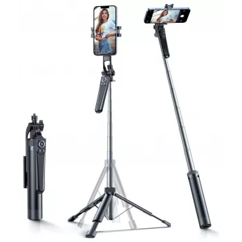 Selfie Stick Wozinsky WC1Y70S τηλεσκοπικό τρίποδο 1,7 m με βάση κινητού - μαύρο