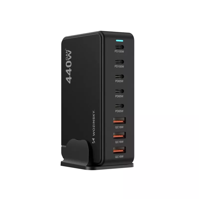 Wozinsky WSL-440 σταθμός φόρτισης GaN QC3 440W - μαύρο