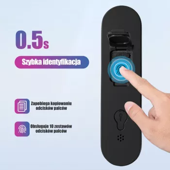 Rockbros SMART Fingerprint & Bluetooth Κλειδαριά Καλωδίου Ποδηλάτου 100 cm Μαύρο