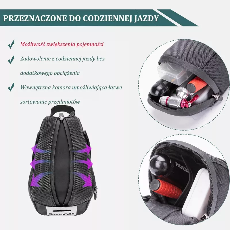 Rockbros B74 Τσάντα σέλας, 0,75 L, Μαύρο