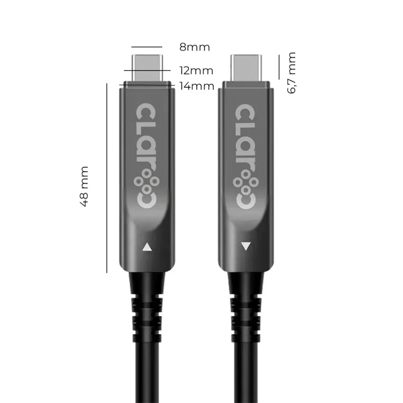 Claroc USB-C 4K@60Hz 10 m Ενεργό Οπτικό Καλώδιο