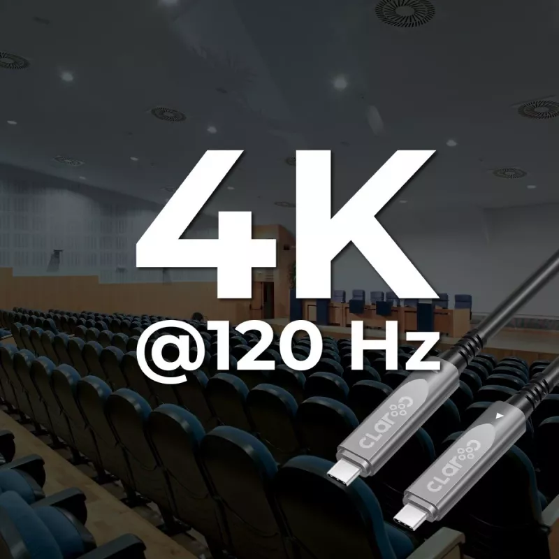 Claroc USB-C 4K@60Hz 10 m Ενεργό Οπτικό Καλώδιο