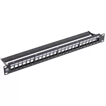 NETRACK 104-20 24-Port Keystone Patch Panel 1U 19 inch Μαύρο