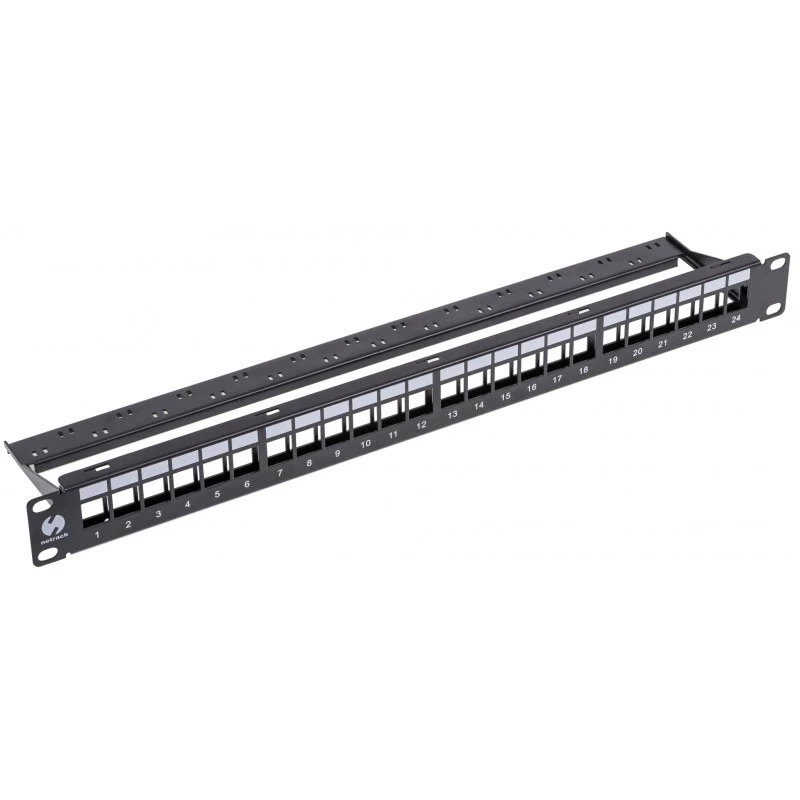 NETRACK 104-20 24-Port Keystone Patch Panel 1U 19 inch Μαύρο