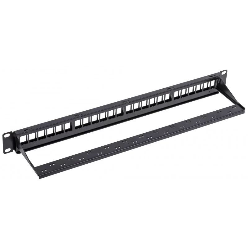 NETRACK 104-20 24-Port Keystone Patch Panel 1U 19 inch Μαύρο