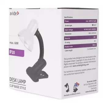 Avide Basic Clipbar Max 60W Φωτιστικό γραφείου με κλιπ Μαύρο