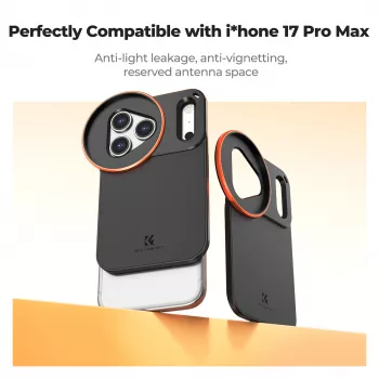 KF Protective Photography Case με βάση φακού 58mm για Apple iPhone 17 Pro Max - Μαύρο
