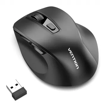 Vention KTMB0 Dual-Mode 2.4GHz + Bluetooth 5.1 ασύρματο οπτικό ποντίκι, 6 κουμπιά, 800-2400 DPI, μαύρο