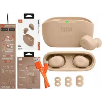 JBL Wave Buds True Wireless In-Ear Ακουστικά Μπεζ