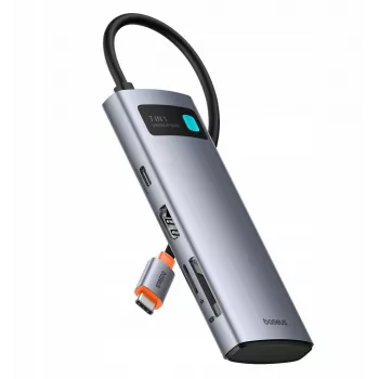 Baseus Metal Gleam 7-in-1 USB-C Hub HDMI 4K 60Hz 3x USB 3.0 USB-C PD SD microSD γκρι