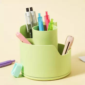 Deli LonGreen θήκη στυλό πράσινο λάιμ 12x12x11cm
