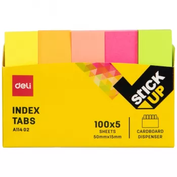 Deli Αυτοκόλλητες σημειώσεις Index PP Stick Up 100 τεμ. πολύχρωμες