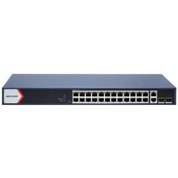 Hikvision DS-3E1528P-EI(O-STD) Gigabit PoE switch, 24x PoE RJ45, 2x RJ45, 2x SFP