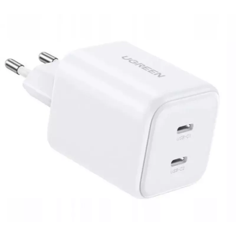 Ugreen GaN 45W 2xUSB-C Φορτιστής Τοίχου - Λευκό