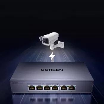 Ugreen 6-Port Gigabit Ethernet Switch με PoE+ - Γκρι